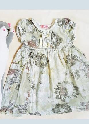 Светлое платье для девочки на 2 года идеальное состояние хлопок светло-салатовое платье