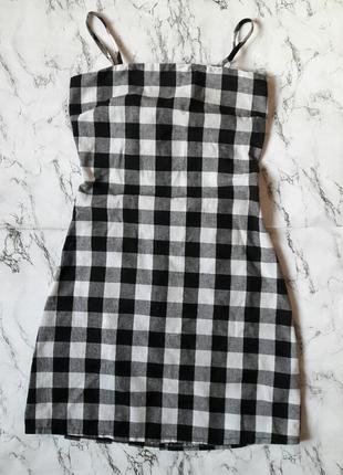 Платье в квадратики на спине завязка бант1 фото