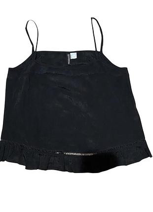 Топ жіночий на бретельках h&m чорний віскоза поліестер р.34 новий з біркою