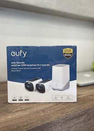 Eufy s330 eufycam 3 4k uhd security camera solar battery kit (2-pack)