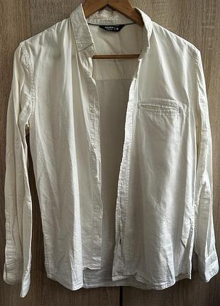 Біла котонова сорочка cropp, p-p s