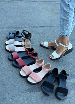 Босоніжки жіночі натуральна замша/шкіра