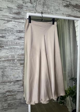 Шовкова спідниця міді vintages | розмір 36