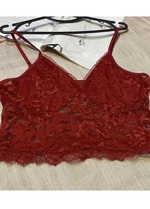 Shein шикарний червоний гіпюровий топ