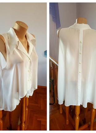 Блузка желетка накидка біла жіноча оверсайз в новому стані