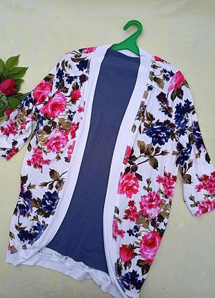 Новый красивый летний кардиган в принт розы,52-56разм,miss etam.