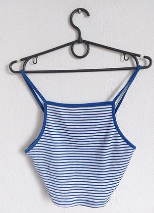 Стильный топ в рубчик в полоску