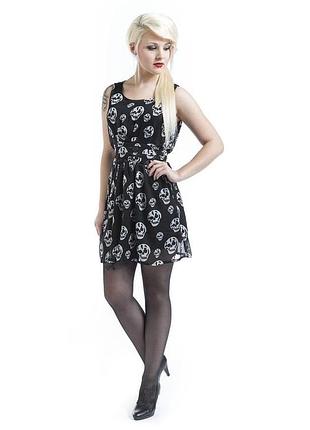 Новое готическое эмо платье с черепами от poizen industries s