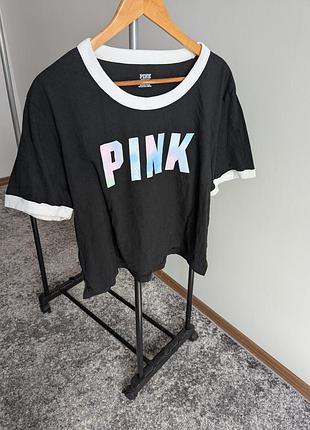 Victoria's secret pink футболка чорна хл