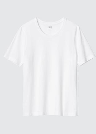 Біла бавовняна футболка uniqlo
