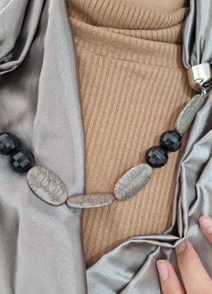 Декоративний шарф, шаль з намистом