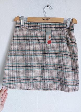 Стильная теплая юбка в клетку