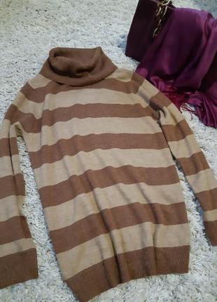 Актуальний подовжений светр в смужку /с хомутом , your sixth sense, p. 10-149 фото