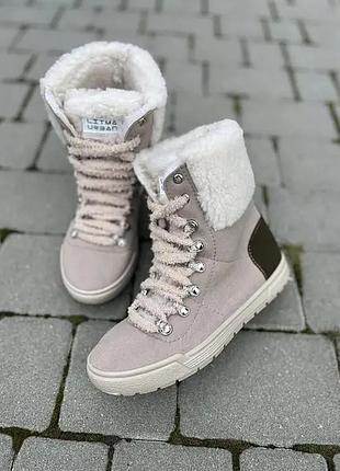 Жіночі зимові черевики, колір бежевий