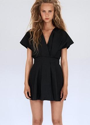 Сукня коротка літня жіноча чорна плаття бавовна міні zara