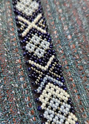 Гердан лесі українки намисто синє й блакитне з японського бісеру