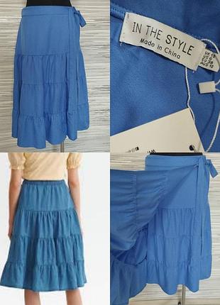 Спідниця міді ярусна на запах