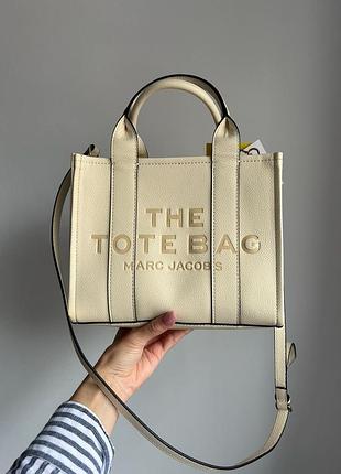 Сумка премиум mark jacobs the leather small tote bag cream