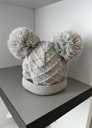 Сіра шапка на 3-6 місяців