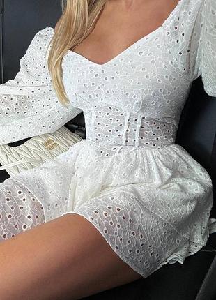 Ніжна біла сукня ♥️ літня сукня з воланами та обʼємними рукавами ☺️
