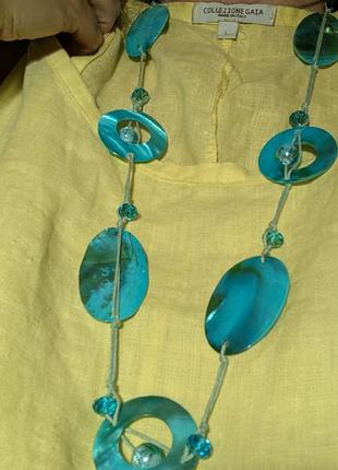 Натуральне перламутрове намисто бірюзового кольору