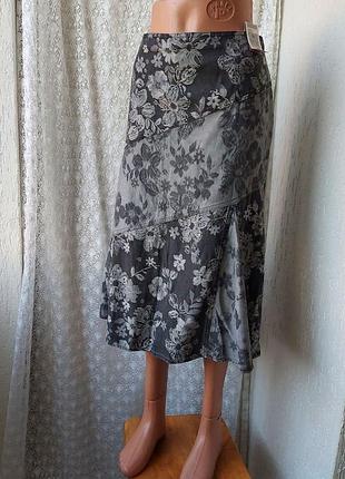 Спідниця сіра віскоза міді батал m&s р.54 8180