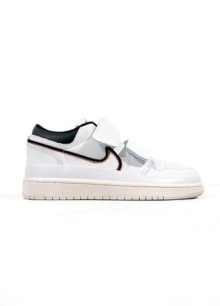 Кроссовки nike air jordan 1 retro low double strap white
