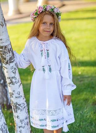 Сукня вишиванка біла для дівчинки