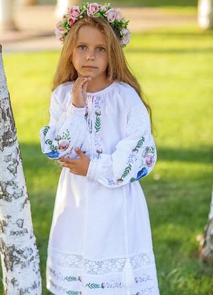 Сукня вишиванка біла для дівчинки 3