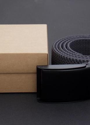 Тканевый серый ремень в подарочной упаковке (польша)