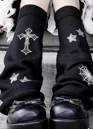 Гетри з хрестом зірками готика гранж темна лолита