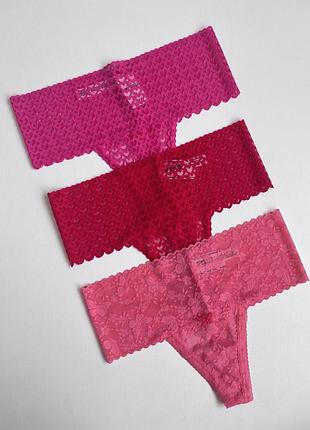 Кружевные трусики victoria's secret виктория секрет трусы трусы набор