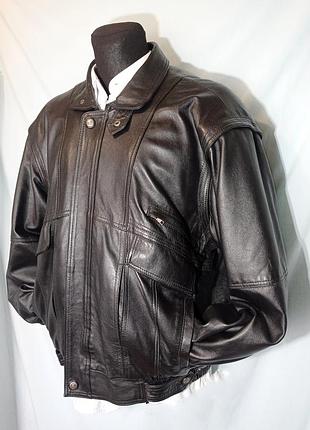 Куртка-бомбер кожаная мужская р. xl.