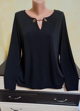Блуза tahari премиальный американский бренд черный цвет l-xl