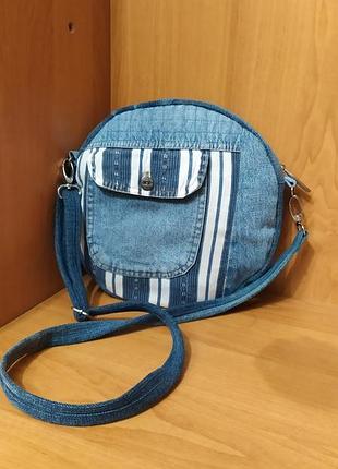 Сумка джинсова кругла , ручна робота.
