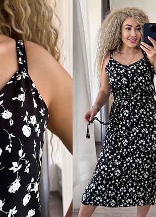 Сарафан платье платье летнее платье сарафанчик легкий сарафан много цветов платье под пояс