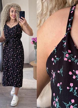 Сарафан платье платье летнее платье сарафанчик легкий сарафан много цветов платье под пояс