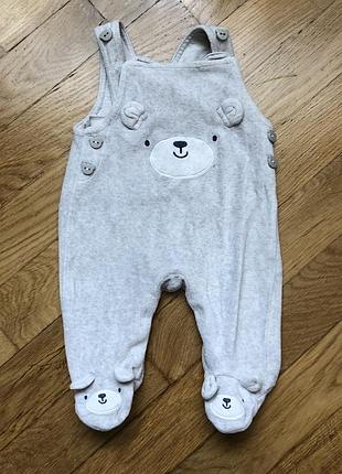 Напівкомбінезон ведмежатко (повзуни на лямках/гудзиках)