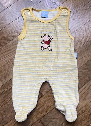 Велюрові повзуни на лямках на гулзиках, напівкомбінезон