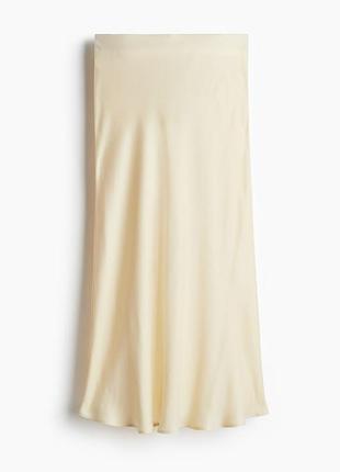 H&amp;m butter yellow сливочного цвета сатиновая юбка