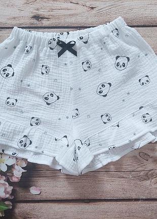 Женская муслиновая пижама из натурального хлопка легкая летняя пижама пандочка 3