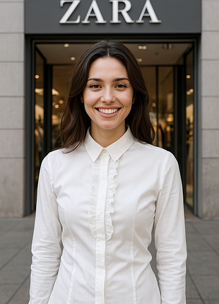 Жіноча біла сорочка zara з жабо – вишукана класика для вашого гардеробу