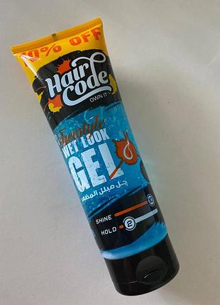 Hair code hair gel wet look 250 ml гель для укладки з ефектом мокрого волосся 275 мл