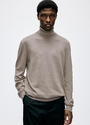 S h&m новий фірмовий светр тонкої в'язки з високим коміром вузького крою водолазка гольф підлітковий