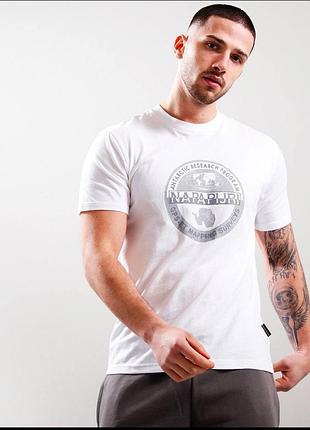Оригинальная футболка napapijri в белом цвете