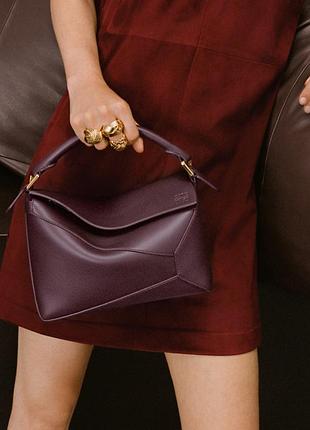 Брендова жіноча сумка puzzle burgundy | компактна та стильна crossbody bag | premium якість