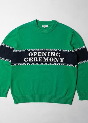 Opening ceremony green knit logo sweater rrp 295$ original [kmh016343]