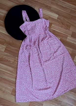 Літній легкий жіночий сарафан рожевого кольору розмір 42-44