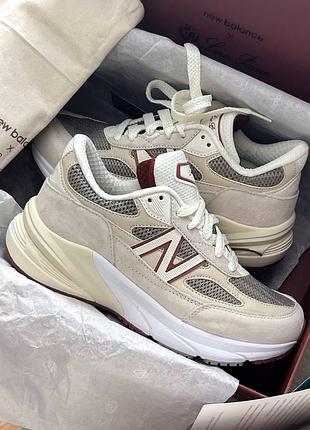 Кроссовки new balane 990v6 x loro piana beige white