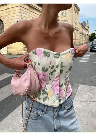 Квітковий корсет zara, розмір m